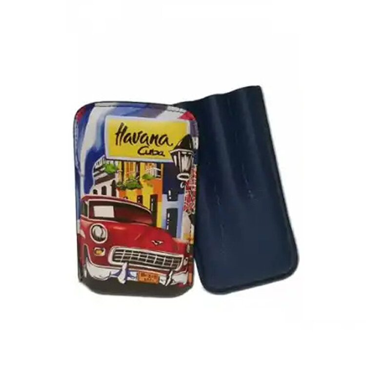 Graziani Leder Zigarrenetui Havanna für 3 Zigarren