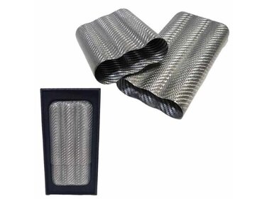 Graziani Carbon Zigarren Etui High Class 3 Zigarren silber