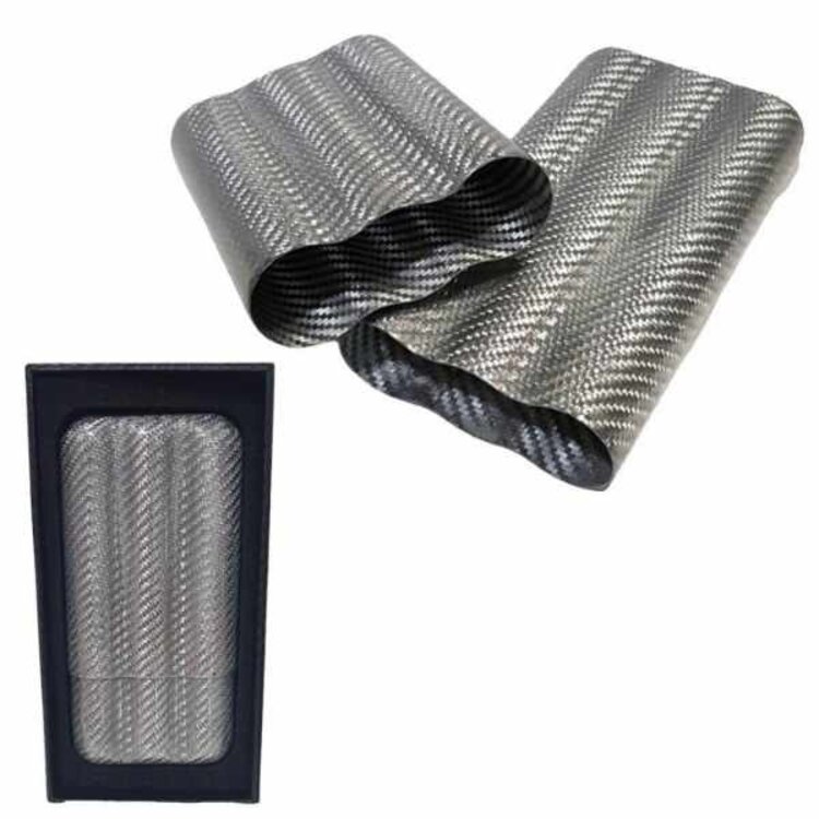 Graziani Carbon Zigarren Etui High Class 3 Zigarren silber