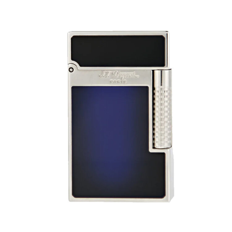 S.T. Dupont Le Grand Cling Feuerzeug Naturlack Dunkel Blau Palladium C23013