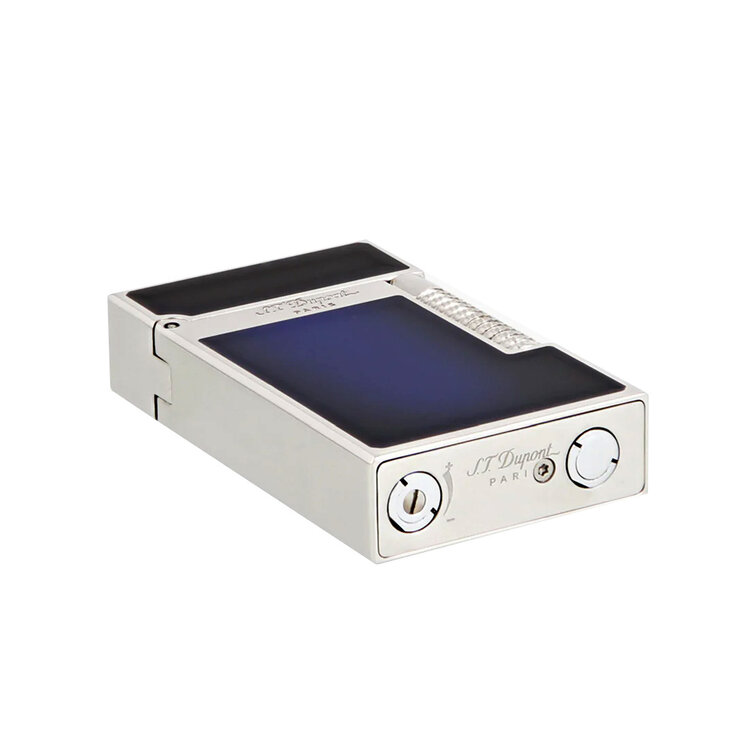 S.T. Dupont Le Grand Cling Feuerzeug Naturlack Dunkel Blau Palladium C23013