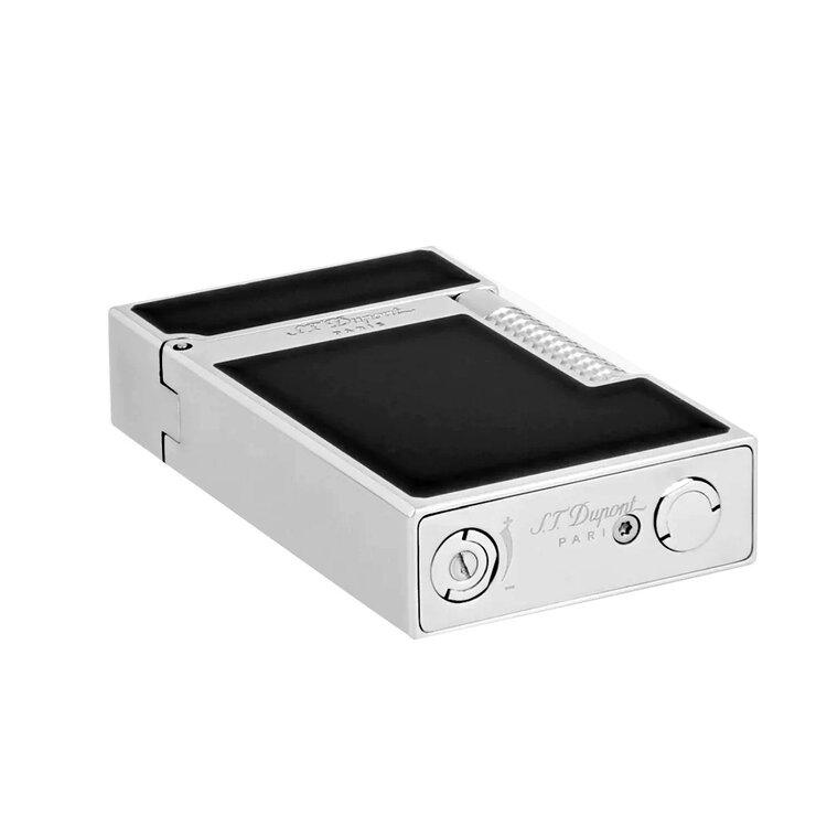 S.T. Dupont  Le Grand Cling Feuerzeug Naturlack Schwarz Palladium C23010