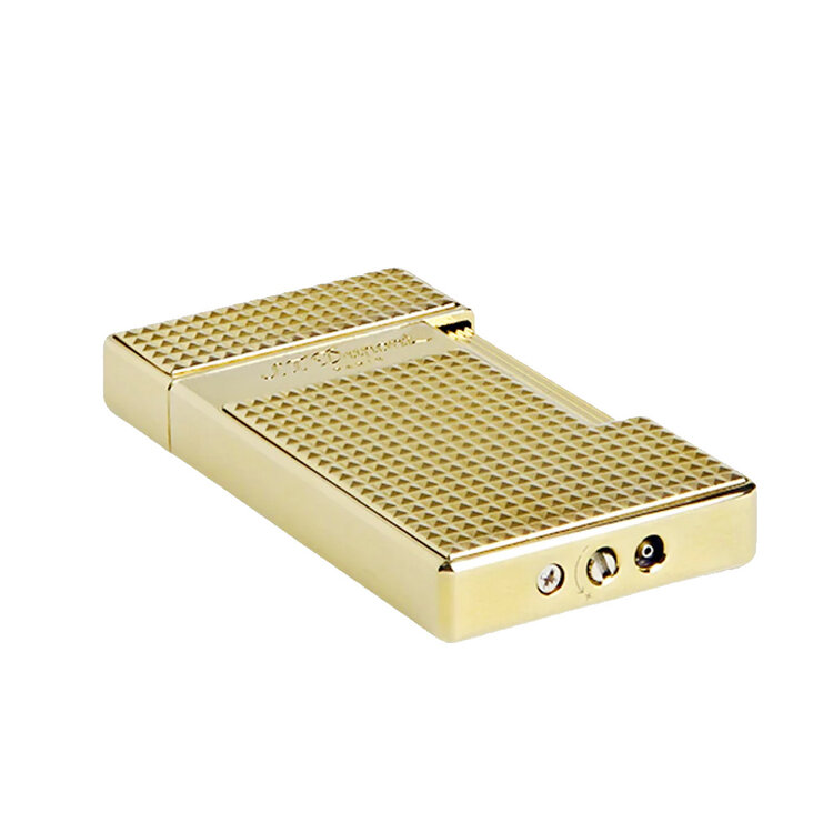 S.T. Dupont Slimmy Feuerzeug Gold mit Diamantmuster