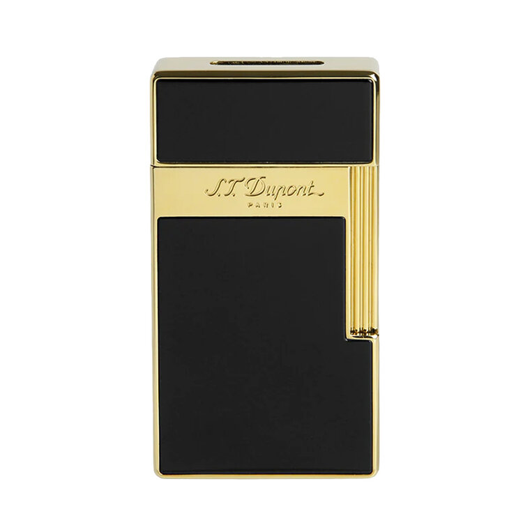 S.T. Dupont BIGGY Feuerzeug Schwarzlack und Gold 025002