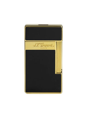S.T. Dupont Slimmy Feuerzeug Naturlack Schwarz/Gold 028222
