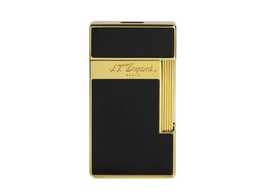S.T. Dupont  Feuerzeug Slimmy Naturlack Schwarz/Gold