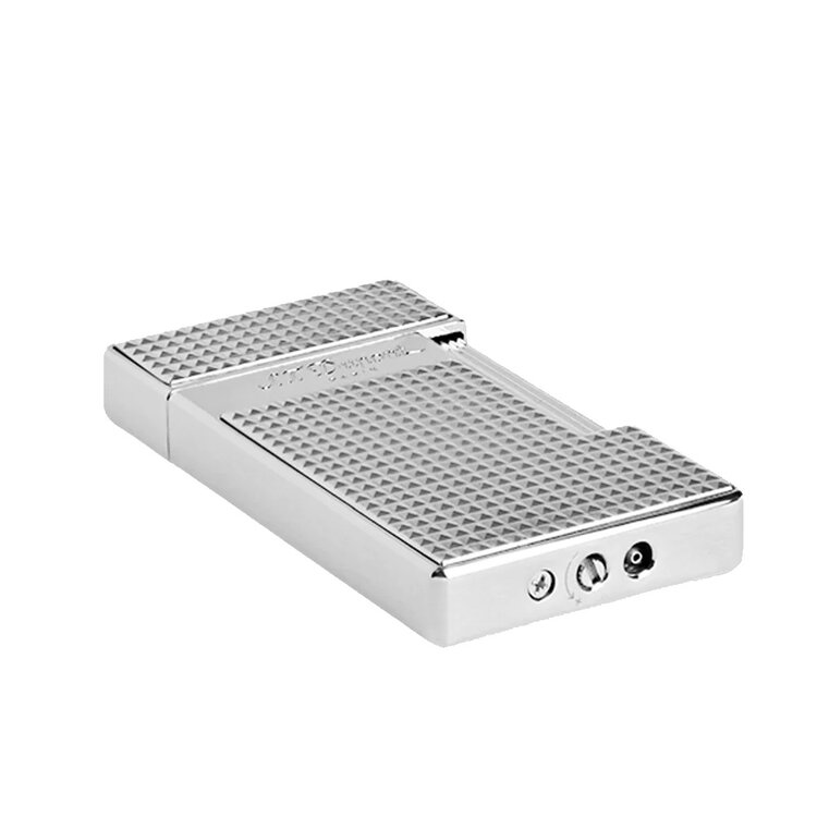 S.T. Dupont Slimmy Feuerzeug Diamantspitze Silber 028010