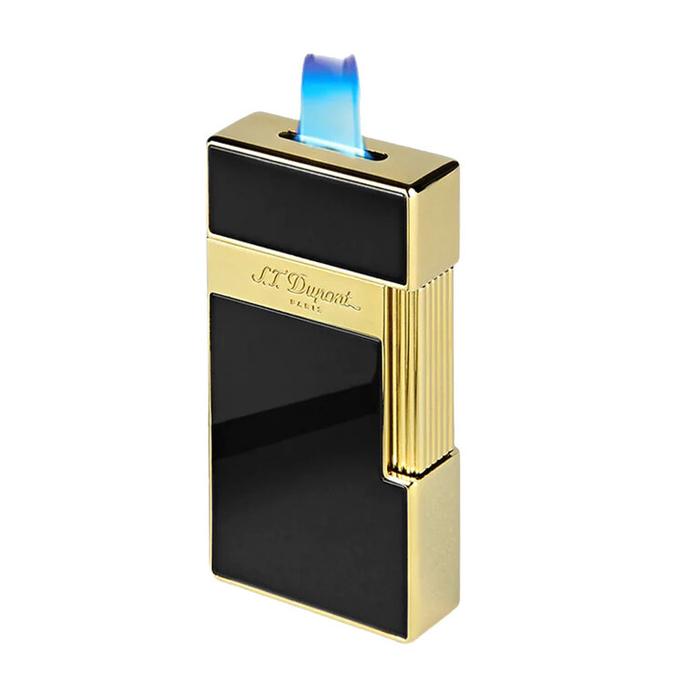 S.T. Dupont BIGGY Feuerzeug Schwarzlack und Gold 025002
