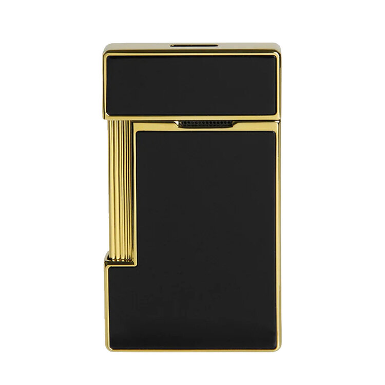 S.T. Dupont Slimmy Feuerzeug Naturlack Schwarz/Gold 028222