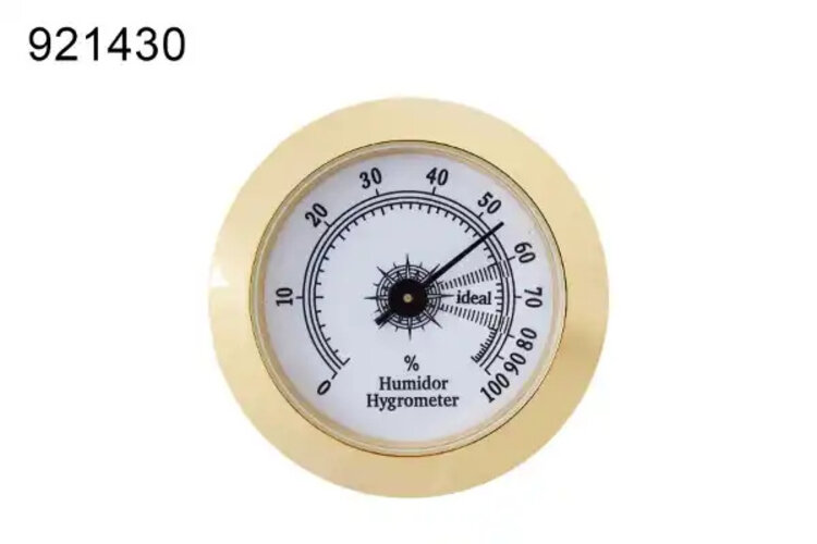 Angelo Hygrometer Messing 50 mm zur Kontrolle der Luftfeuchtigkeit im Humidor