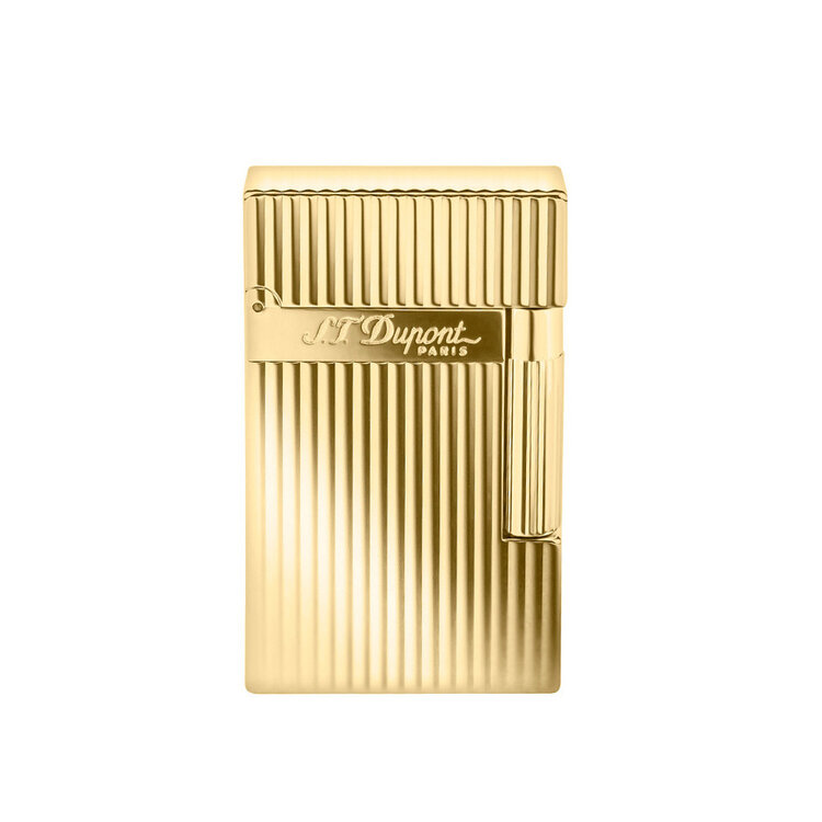 S.T. Dupont Ligne 2 Feuerzeug Längsgestreift Gelbgold 016827