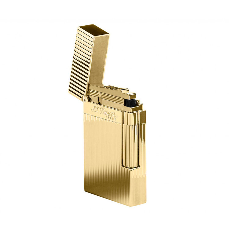 S.T. Dupont Ligne 2 Feuerzeug Längsgestreift Gelbgold 016827