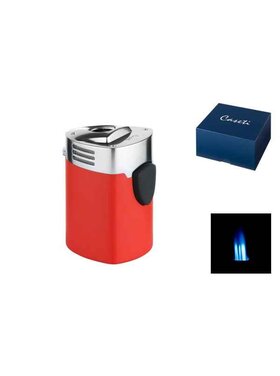 Caseti Feuerzeug Tischfeuerzeug 3xJet rot matt/chrom