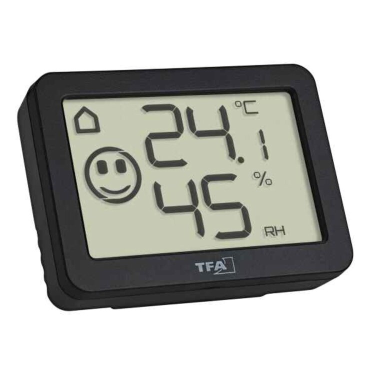 Angelo TFA Digital Hygrometer 5,5x4x1,5 cm, schwarz, mit Ständer u. Magnet