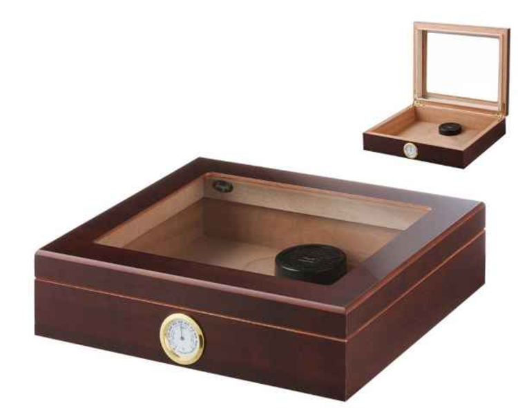 Angelo  Humidor Bordeaux mit Glasdeckel für 30 Zigarren