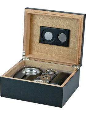 Graziani Humidor-Set schwarz matt für ca. 40 Zigarren