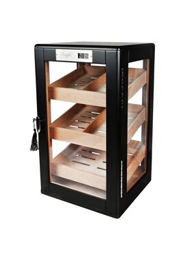 Angelo Glas-Humidorschrank Schwarz für 90–110 Zigarren