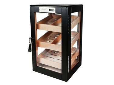 Angelo Humidorschrank Glas Schwarz für 90–110 Zigarren