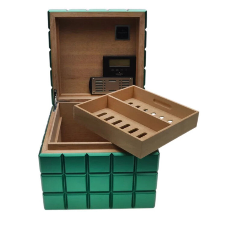 Colibri Heritage Cube Humidor Grün für 40–50 Zigarren