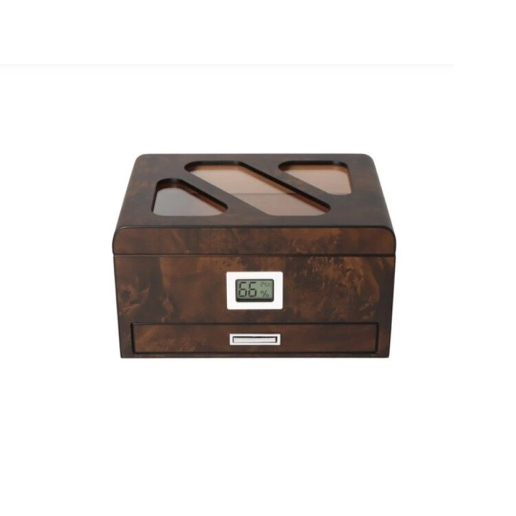Angelo  Humidor aus Zedernholz mit externem digitalem Hygrometer