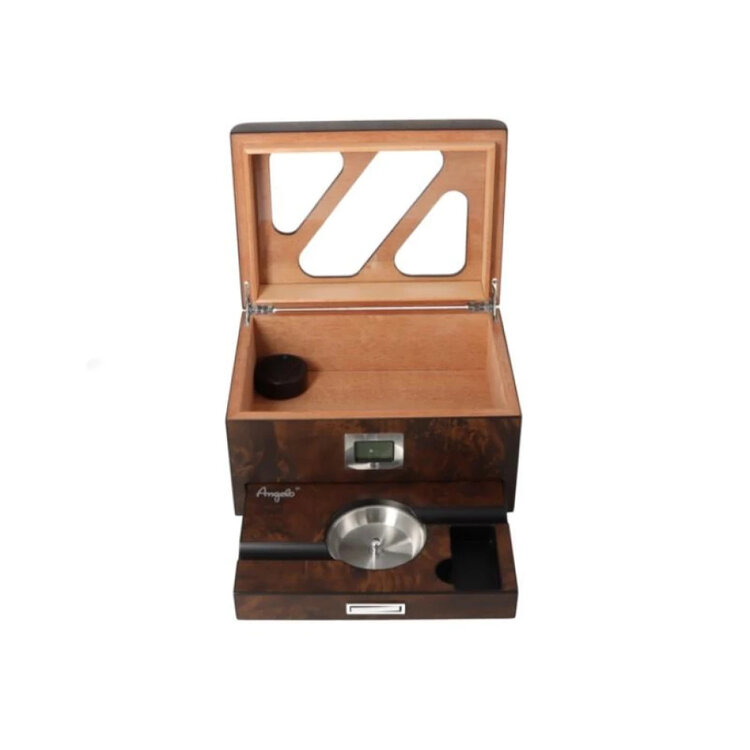 Angelo  Humidor aus Zedernholz mit externem digitalem Hygrometer