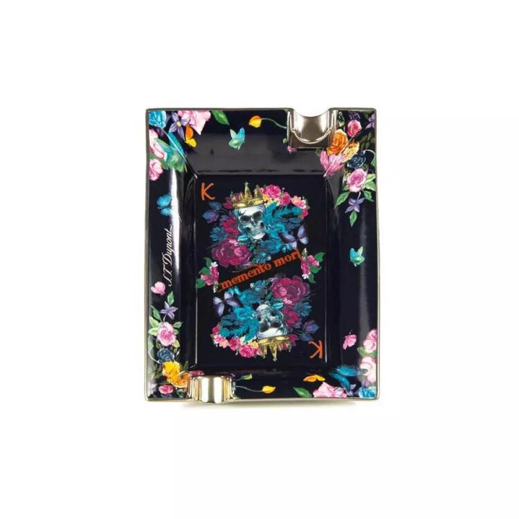 S.T. Dupont Zigarrenaschenbecher mit Skull & Flowers Muster