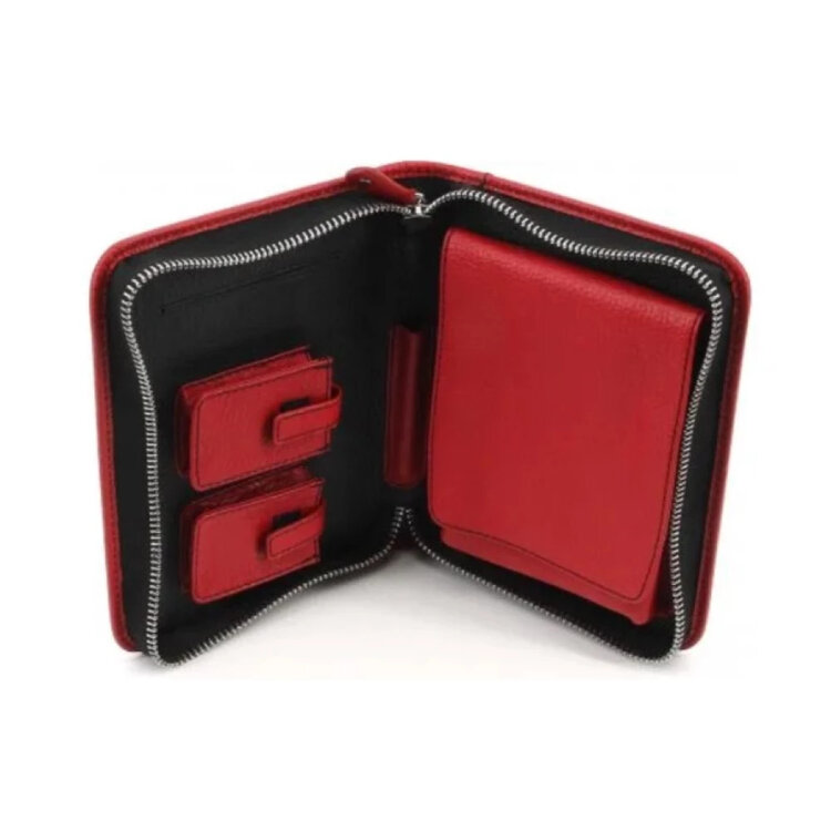 Adorini Zigarrentasche, echtes Leder, rot, 5-7 Churchill Zigarren