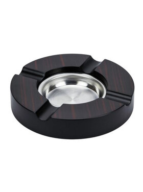 Graziani Zigarrenaschenbecher für 4 Zigarren, rund, ebenholzfarben