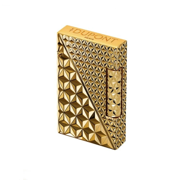 S.T. Dupont Ligne 2 Double Fire X gold Feuerzeug - mit 3D Fire X Motiv