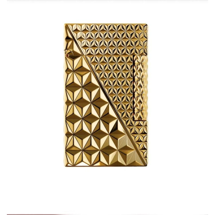 S.T. Dupont Ligne 2 Double Fire X gold Feuerzeug - mit 3D Fire X Motiv