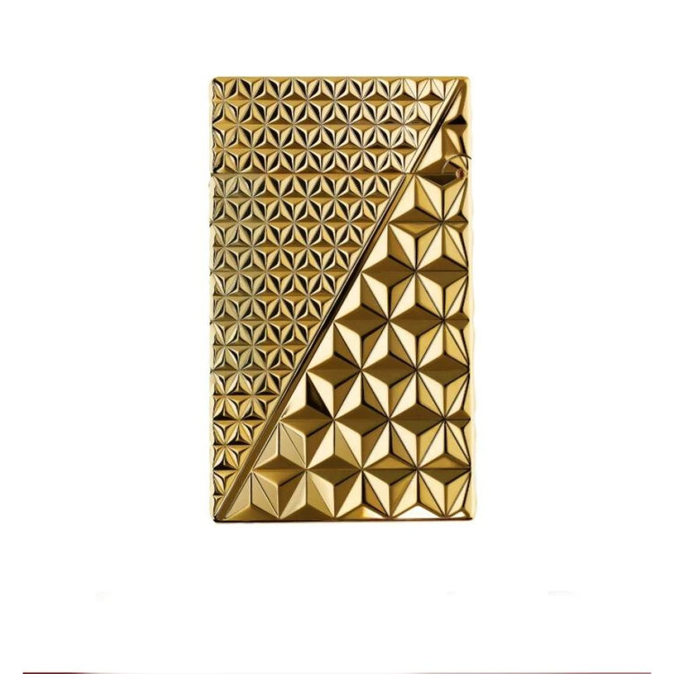 S.T. Dupont Ligne 2 Double Fire X gold Feuerzeug - mit 3D Fire X Motiv