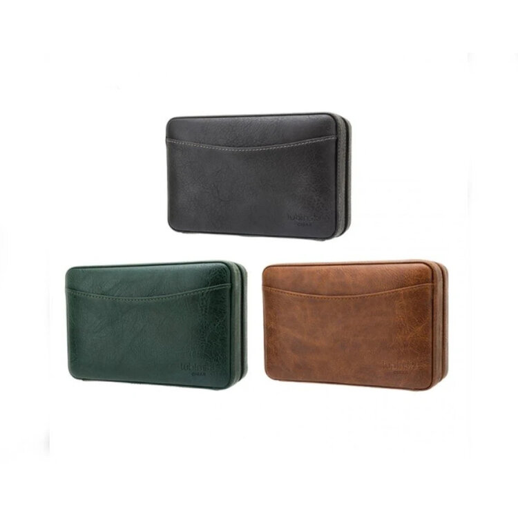 Lubinski  Reisehumidor aus lederbezogenem Zedernholz für 6 Zigarren