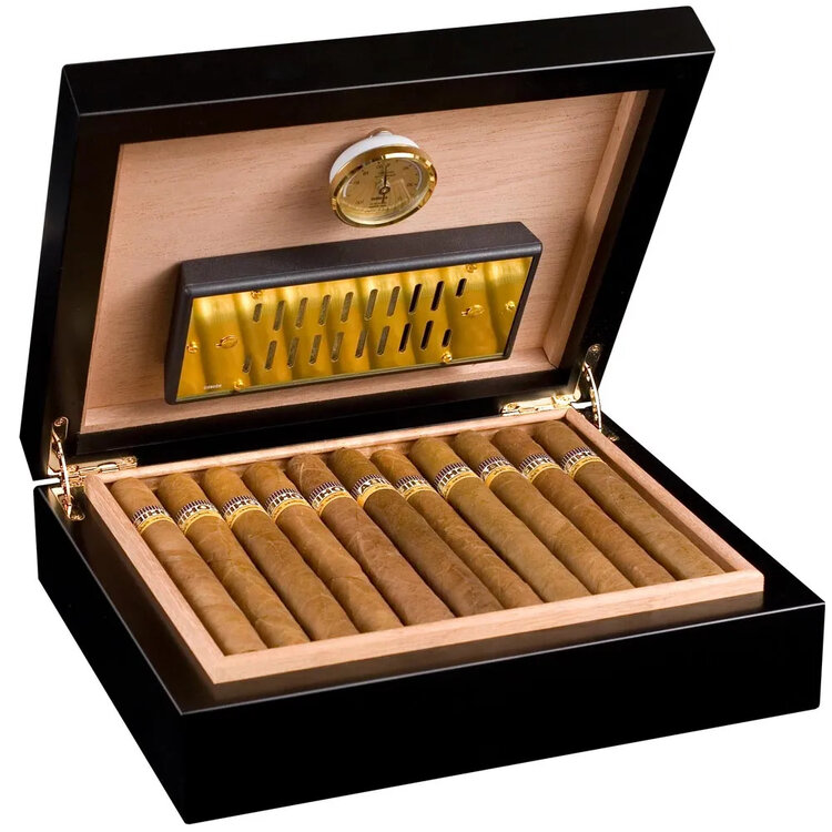 Adorini Humidor Torino Deluxe Schwarz für 30 Zigarren