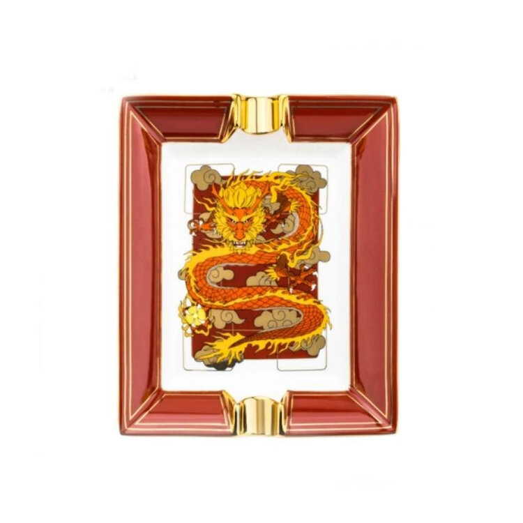 Lubinski Porzellan Zigarrenaschenbecher für 2 Zigarren - Dragon