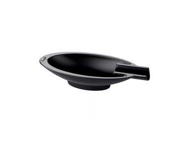 Angelo Aschenbecher oval Metall Mattschwarz für 1 Zigarre