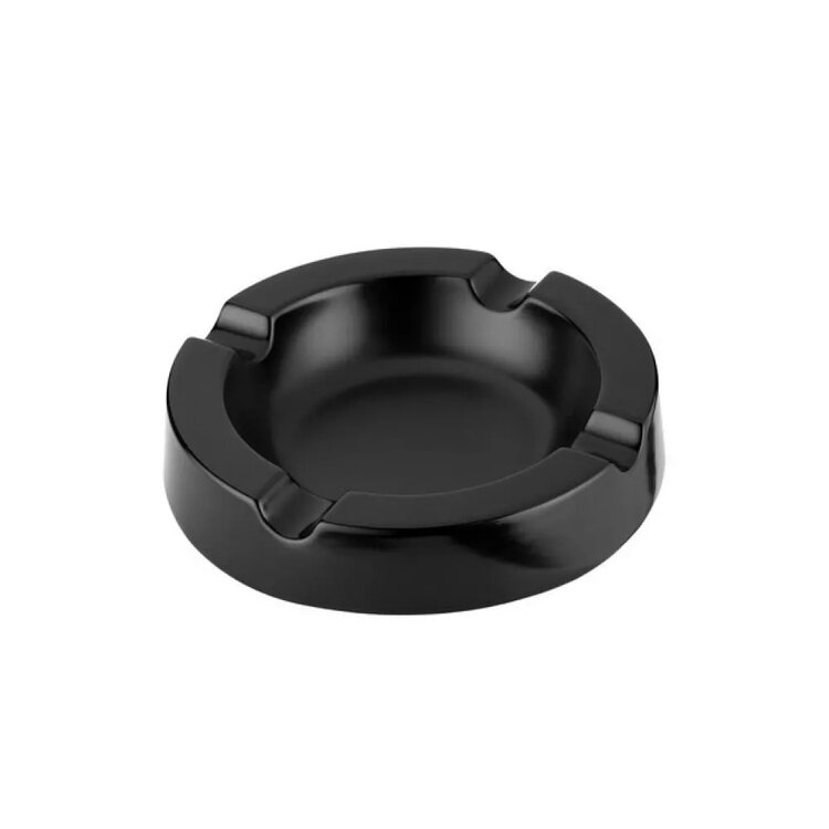 Angelo mattschwarzer runder Keramik-Zigarrenaschenbecher für 4 Zigarren