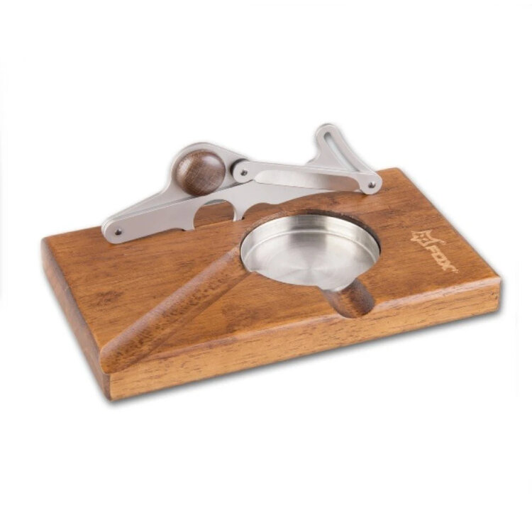 FOX KNIVES Tischzigarrenschneider mit Aschenbecher, Edelstahl