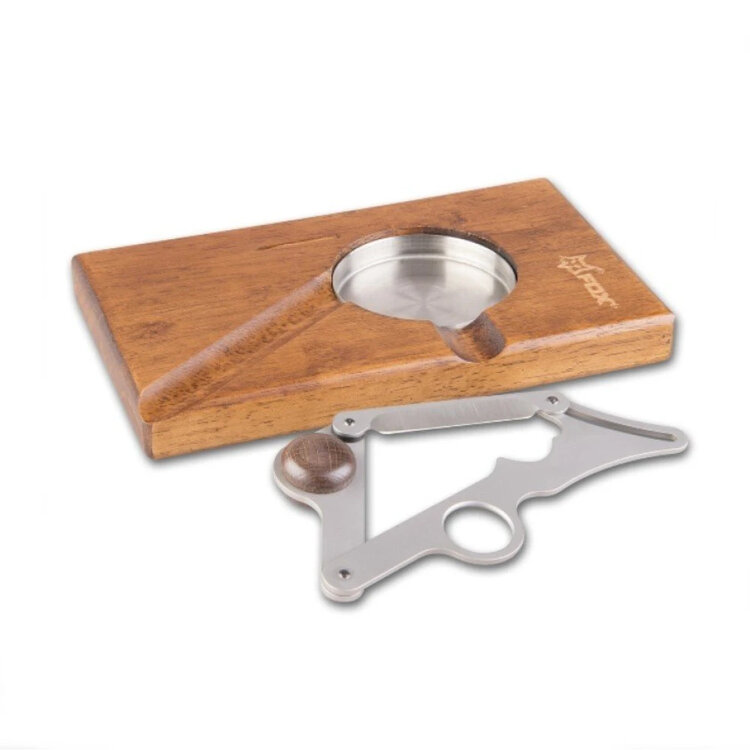 FOX KNIVES Tischzigarrenschneider mit Aschenbecher, Edelstahl