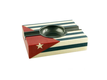 Adorini Cuba Te Amo Zigarrenaschenbecher Kuba Flagge für 2 Zigarren