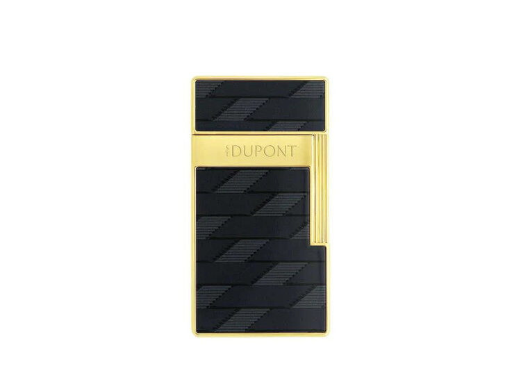 S.T. Dupont  Biggy Feuerzeug Monogram 1872 Schwarzlack/Gold 025079
