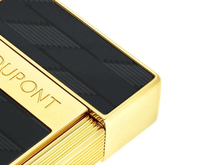 S.T. Dupont  Biggy Feuerzeug Monogram 1872 Schwarzlack/Gold 025079