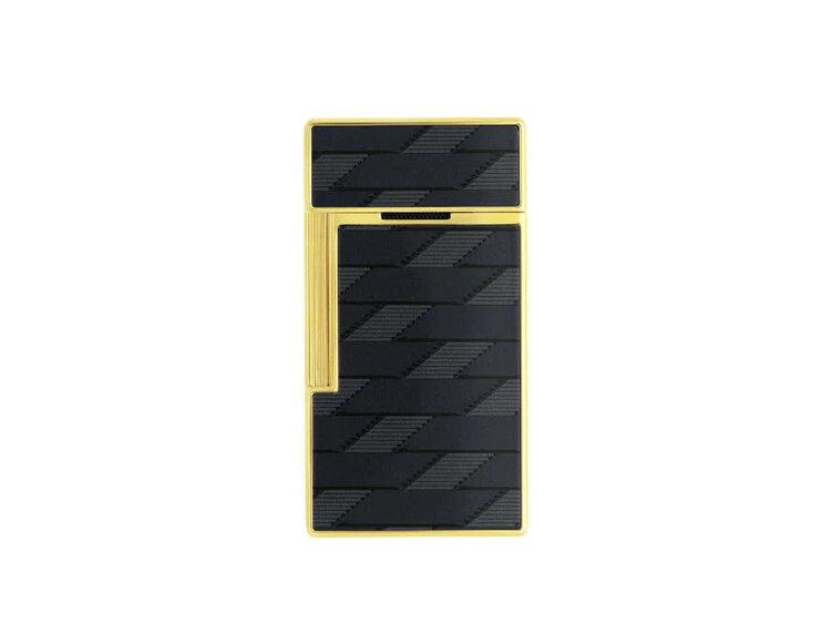 S.T. Dupont  Biggy Feuerzeug Monogram 1872 Schwarzlack/Gold 025079