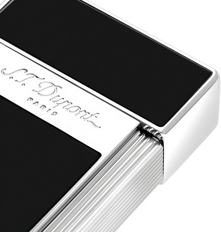 S.T. Dupont Biggy Feuerzeug Naturlack Schwarz Chrom 025001