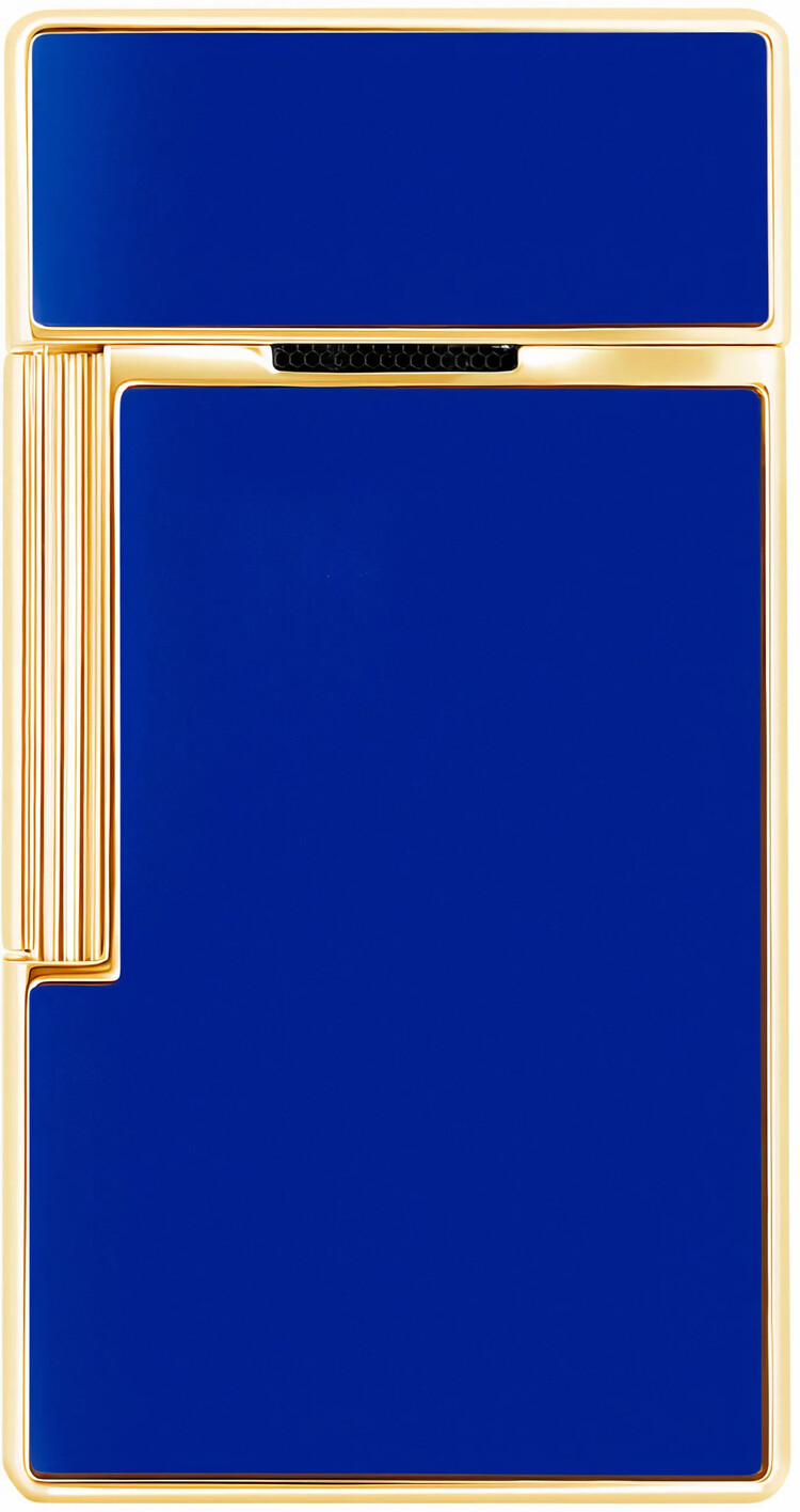 S.T. Dupont  Biggy Feuerzeug Naturlack Blau Gold 025005