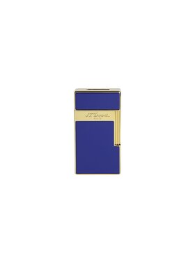 S.T. Dupont Biggy Feuerzeug Naturlack Blau Gold 025005
