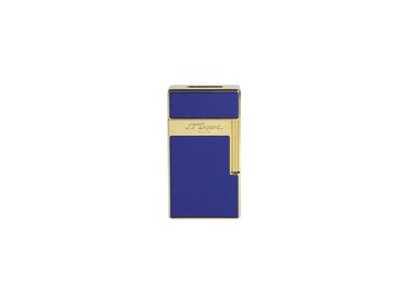 S.T. Dupont Biggy Feuerzeug Naturlack Blau Gold 025005