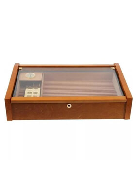 Adorini Humidor Vega Deluxe Mahagoni mit Glasdeckel und Schloss