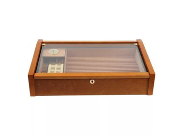 Adorini Humidor Vega Deluxe Mahagoni mit Glasdeckel und Schloss