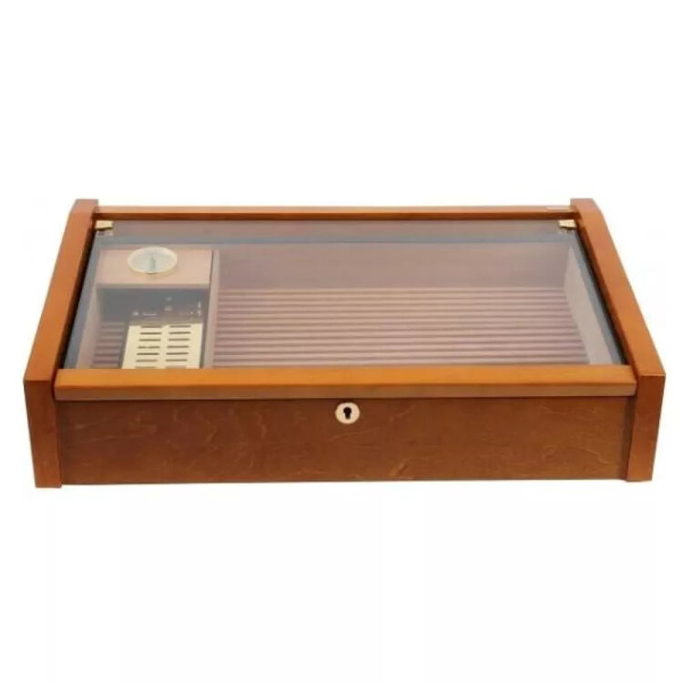 Adorini Humidor Vega Deluxe Mahagoni mit Glasdeckel und Schloss