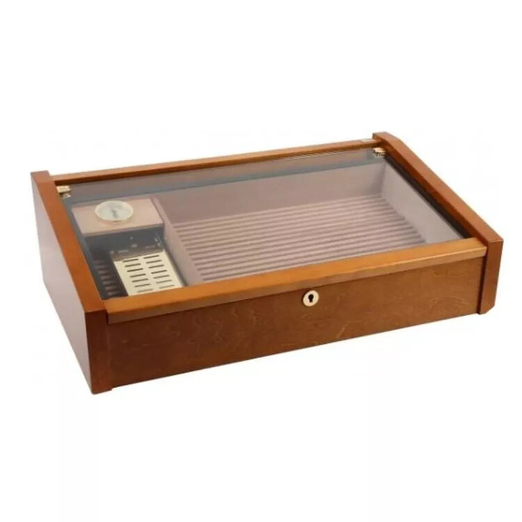 Adorini Humidor Vega Deluxe Mahagoni mit Glasdeckel und Schloss